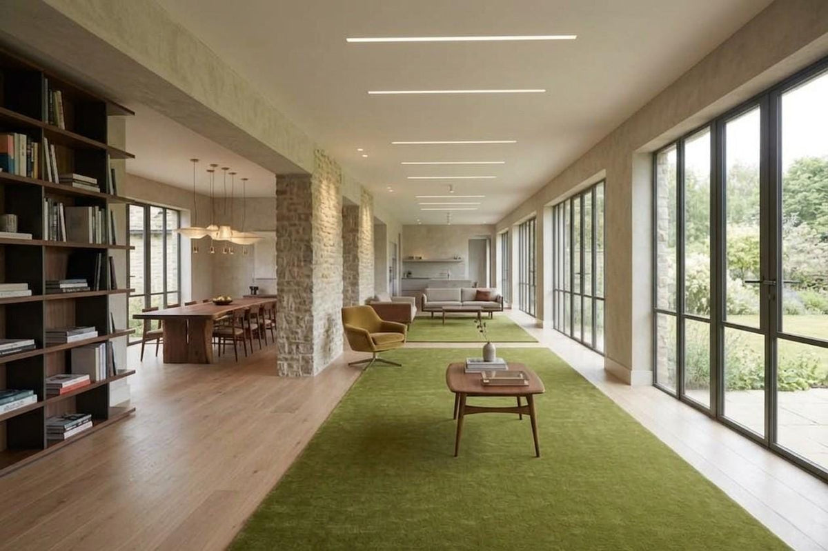 Olive Green Wool Rug – Hand Tufted Modern Minimalist Rug – image 5