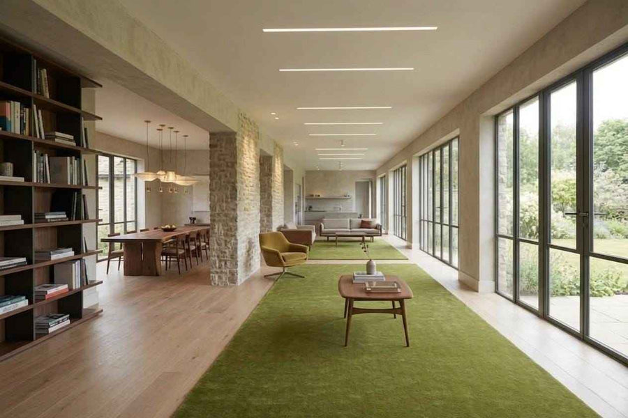 Olive Green Wool Rug – Hand Tufted Modern Minimalist Rug