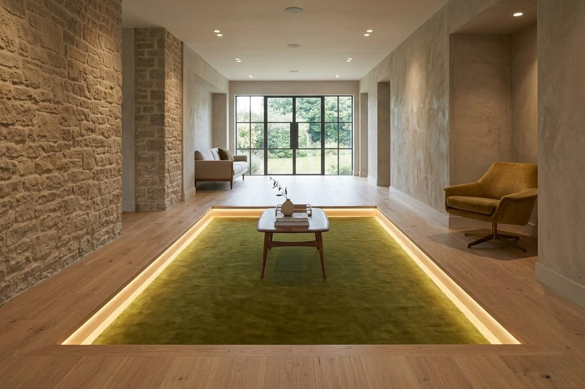 Olive Green Wool Rug – Hand Tufted Modern Minimalist Rug – image 3
