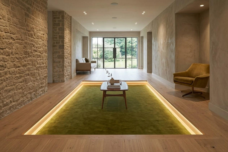 Olive Green Wool Rug – Hand Tufted Modern Minimalist Rug – image 3