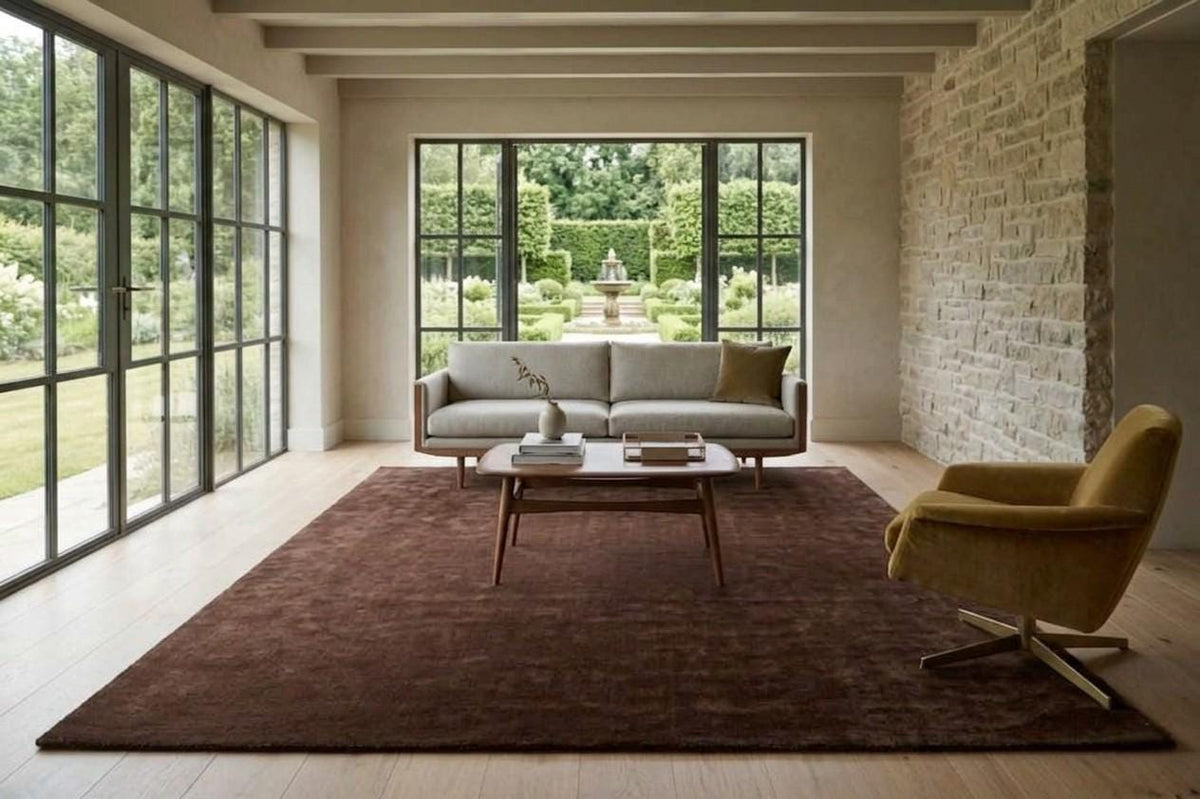 Chocolate Brown Wool Rug – Hand Tufted Modern Neutral Rug – image 7