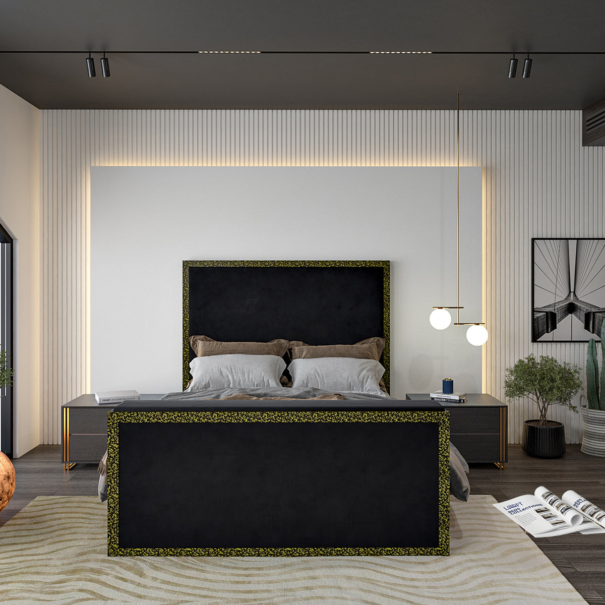 Madrid Upholstered Electric Media  TV Bed Frame