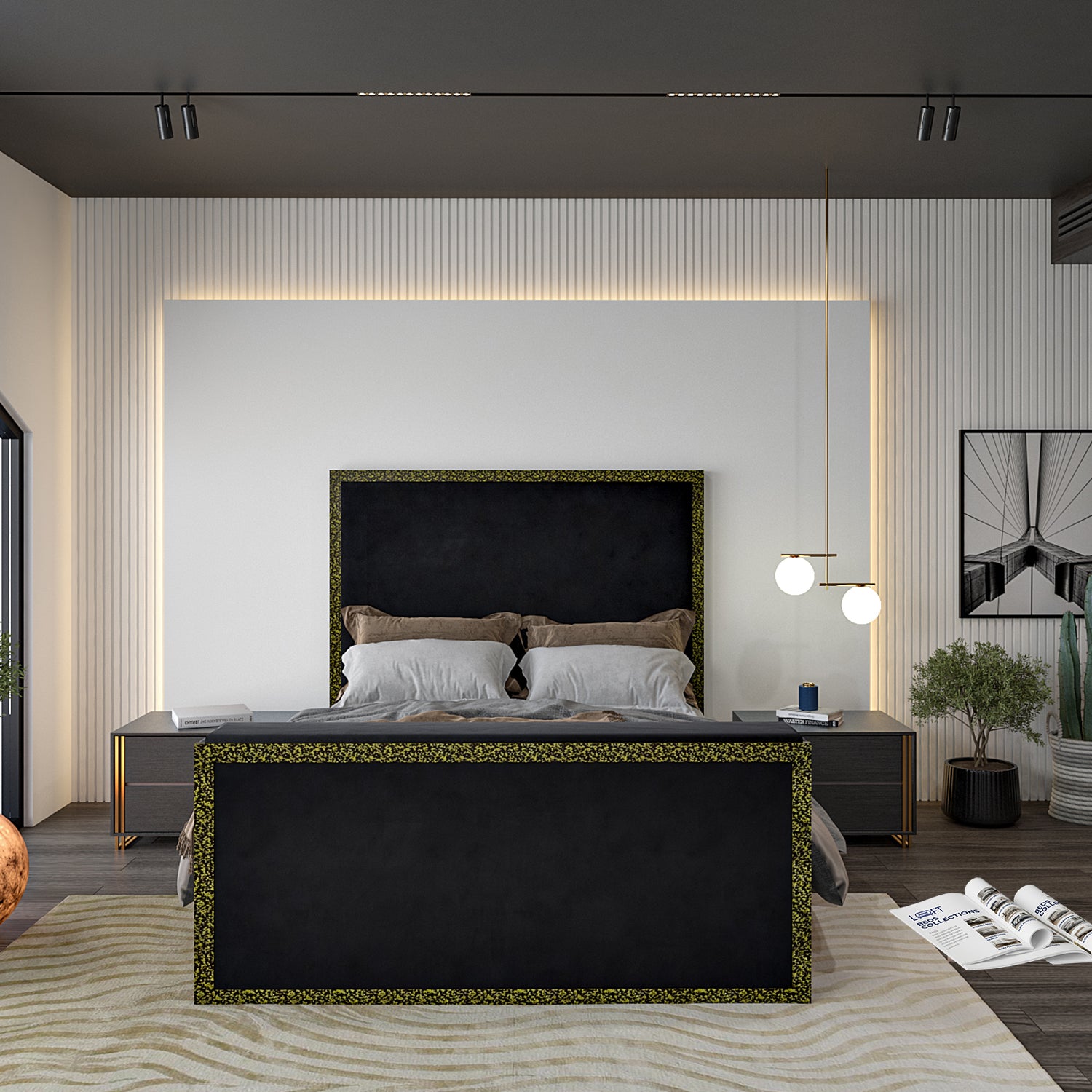 Madrid Upholstered Electric Media  TV Bed Frame