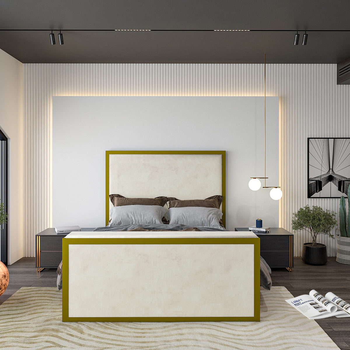 Madrid Upholstered Electric Media  TV Bed Frame