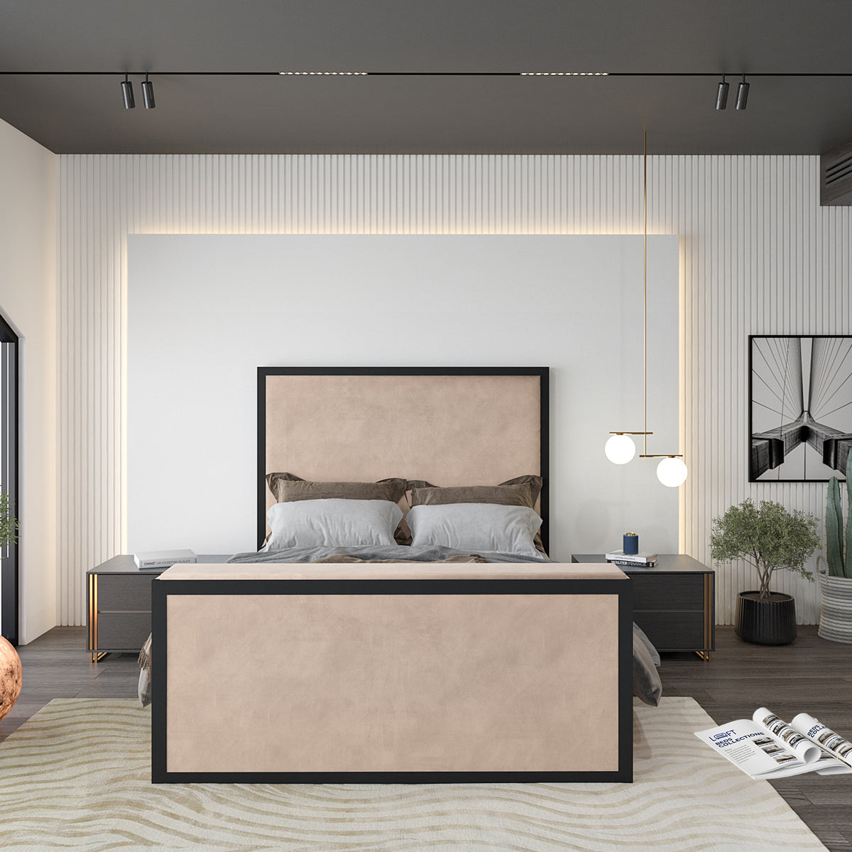 Madrid Upholstered Electric Media  TV Bed Frame
