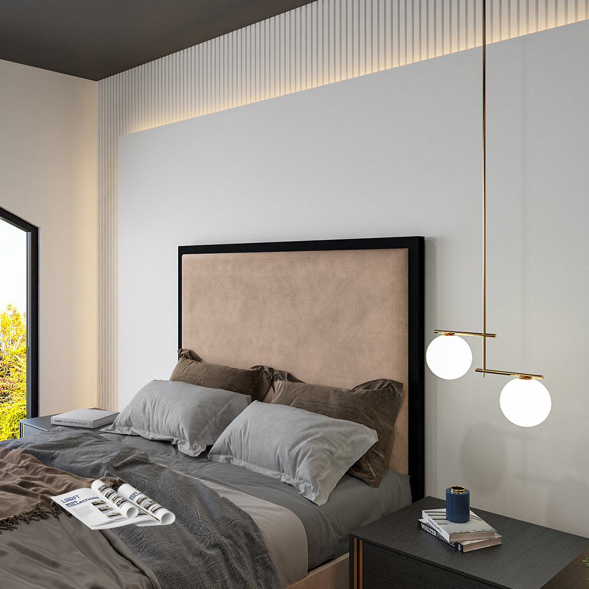 Madrid Upholstered Electric Media  TV Bed Frame