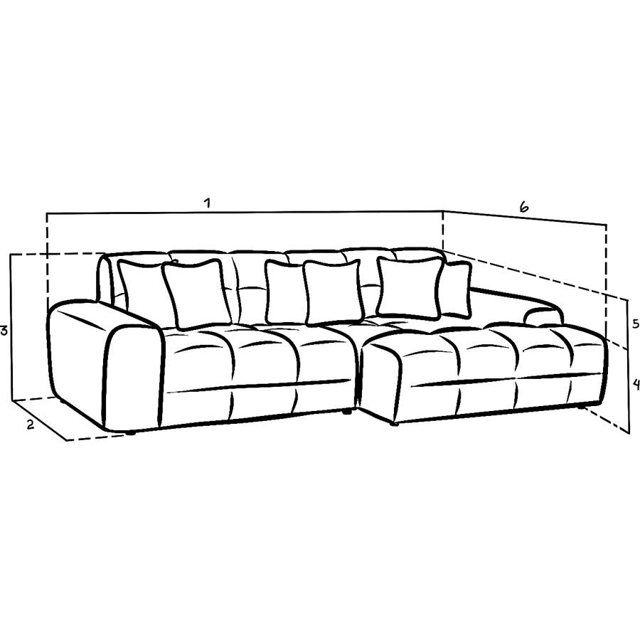 Jacob Right Hand Facing Corner Sofa In Black