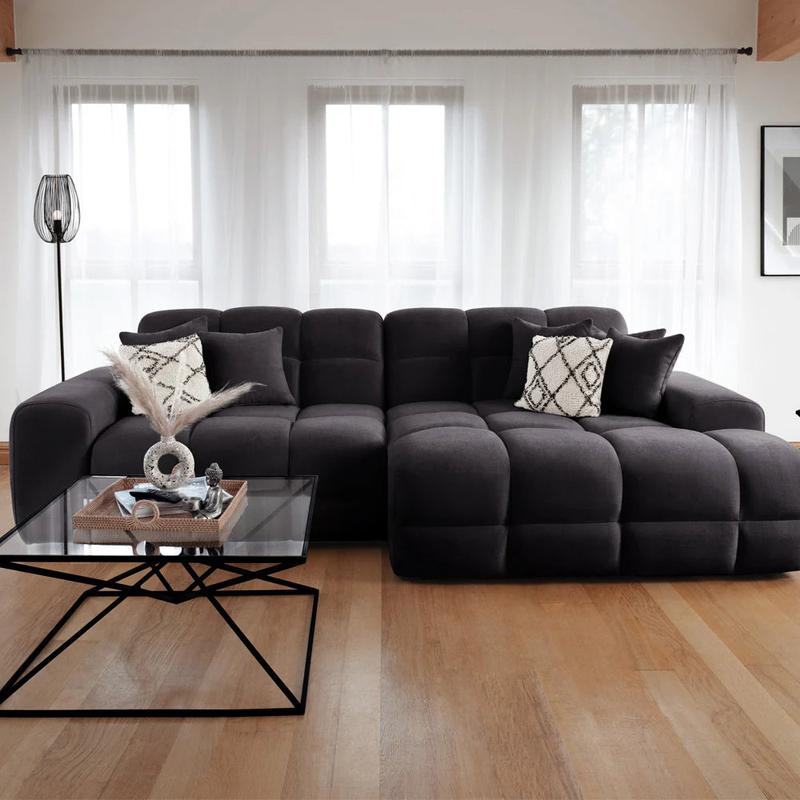 Jacob Right Hand Facing Corner Sofa In Black
