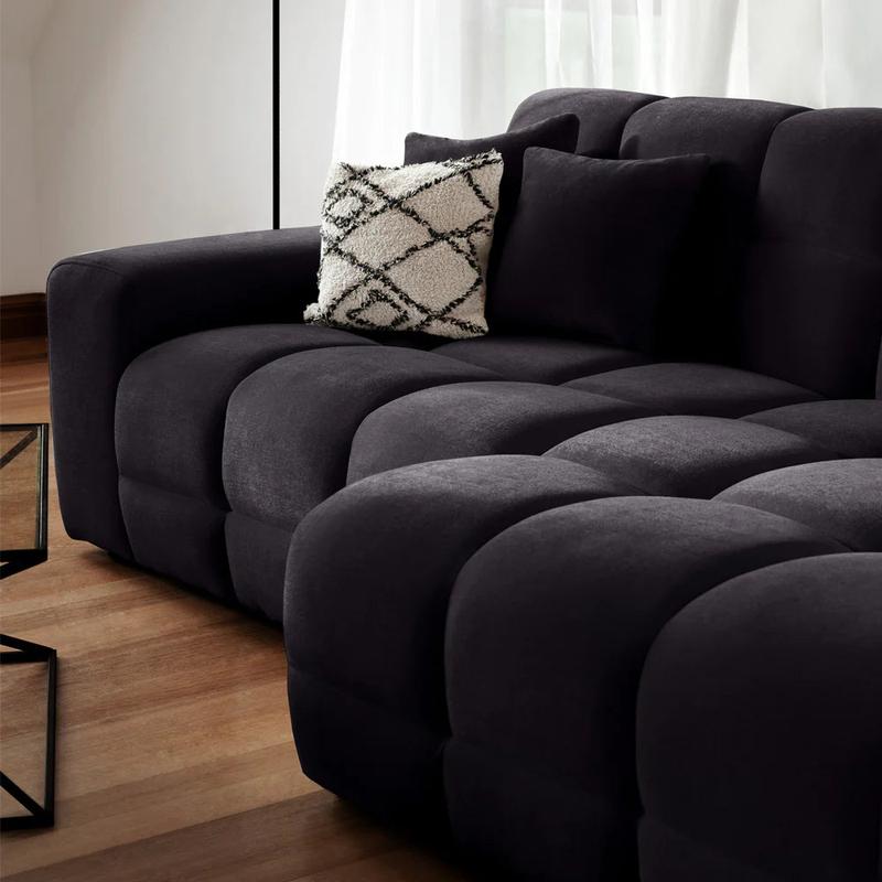 Jacob Right Hand Facing Corner Sofa In Black