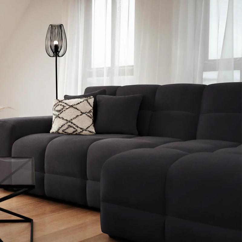 Jacob Right Hand Facing Corner Sofa In Black
