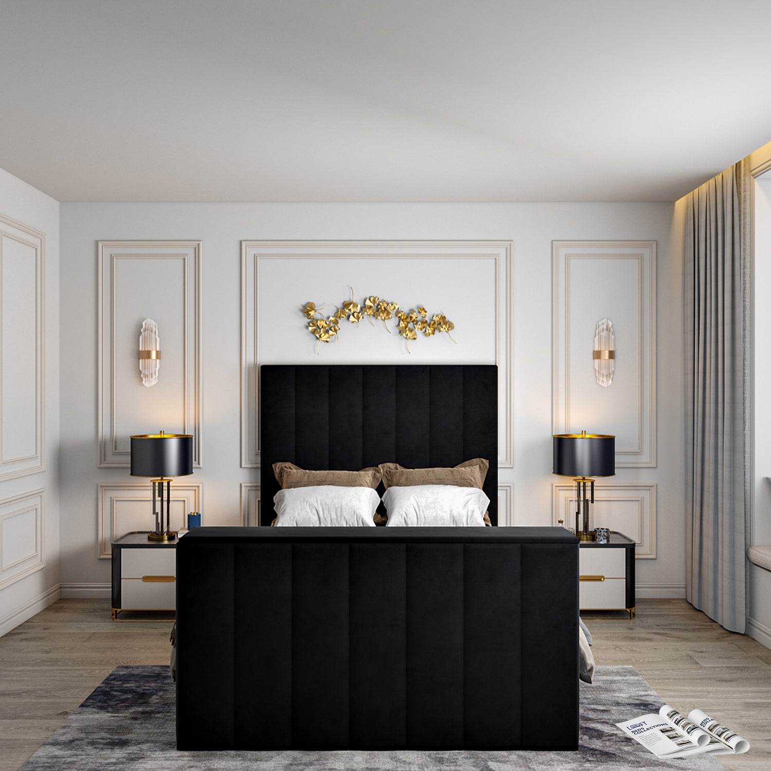Vogue Upholstered Soft Velvet Line TV Bespoke Bed Frame