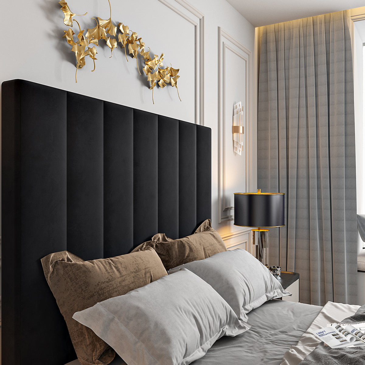 Vogue Upholstered Soft Velvet Line TV Bespoke Bed Frame