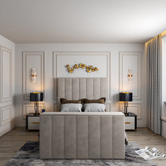 Vogue Upholstered Soft Velvet Line TV Bespoke Bed Frame