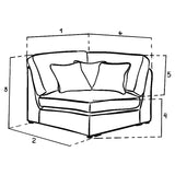 Kiana Modular Sofa Grey Corner Piece