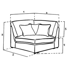 Kiana Modular Sofa Mocha Corner Piece