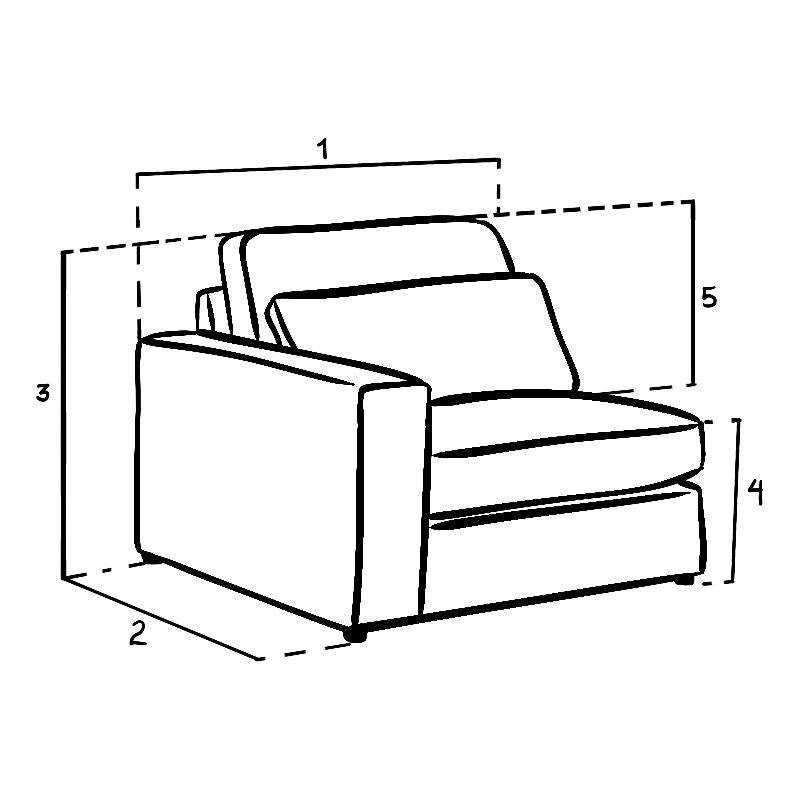 Kiana Modular Sofa Ivory Left Hand Arm Piece