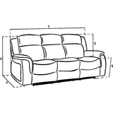 Linden Recliner Sofa Grey 3 Seater