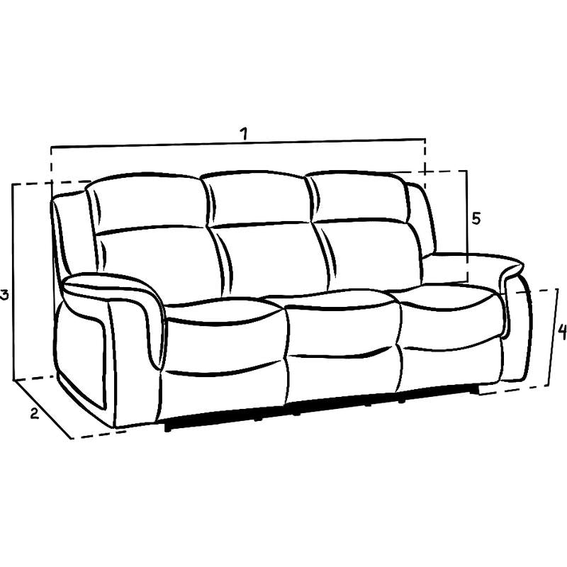 Linden Recliner Sofa Grey 3 Seater