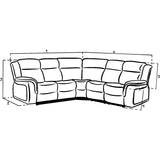 Linden Recliner Sofa Grey Large Corner
