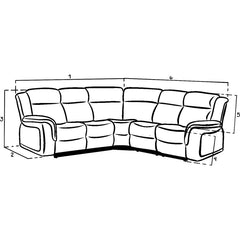 Linden Recliner Sofa Grey Large Corner