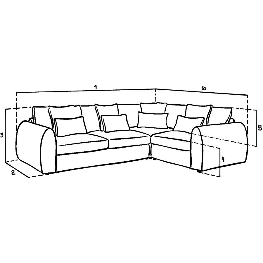 Mirabel Sofa Right Hand Facing Corner Grey
