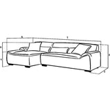 Modena Sofa Left Hand Corner In Charcoal