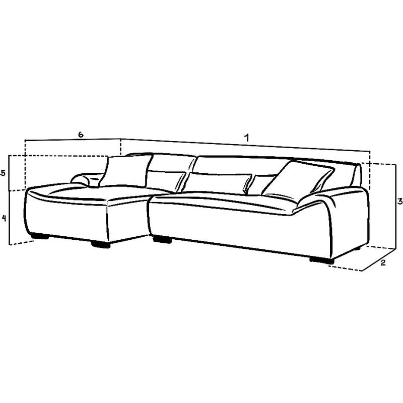 Modena Sofa Left Hand Corner In Charcoal