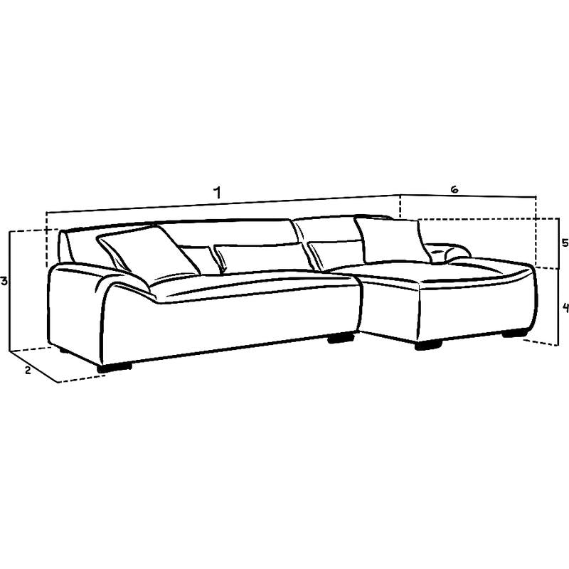 Modena Sofa Charcoal Right Hand Corner