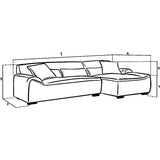 Modena Sofa Charcoal Right Hand Corner