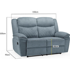 Myra Recliner Fabric 2 Seater Sofa - Grey