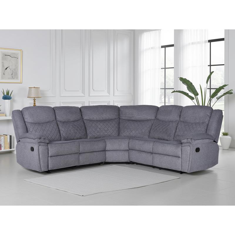 Myra Recliner Large Corner Sofa Set In Grey