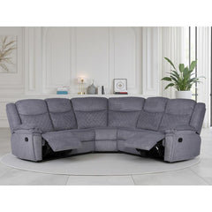 Myra Recliner Large Corner Sofa Set - Grey