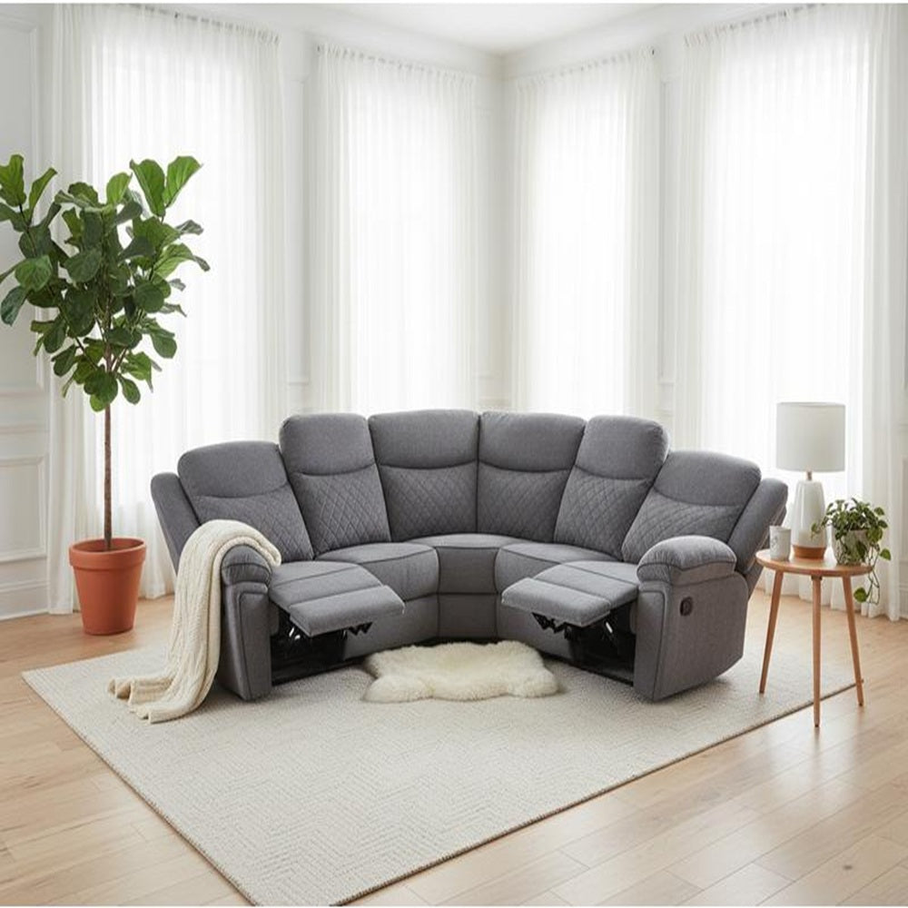 Myra Recliner Large Corner Sofa Set In Grey