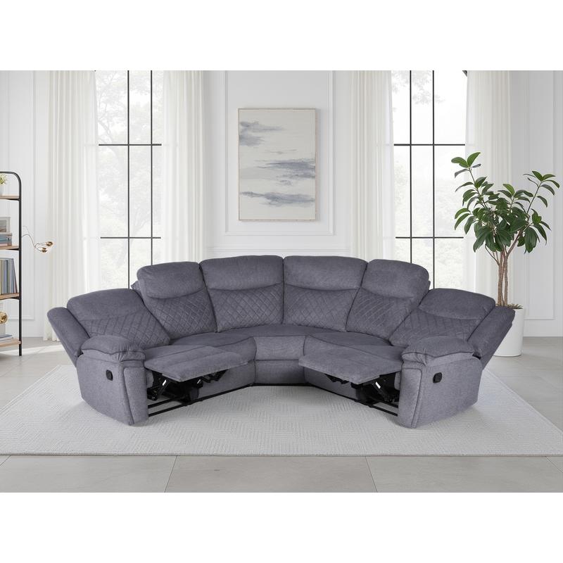 Myra Recliner Large Corner Sofa Set In Grey