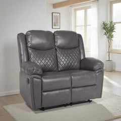 Myra Recliner Leather 2 Seater Sofa - Grey