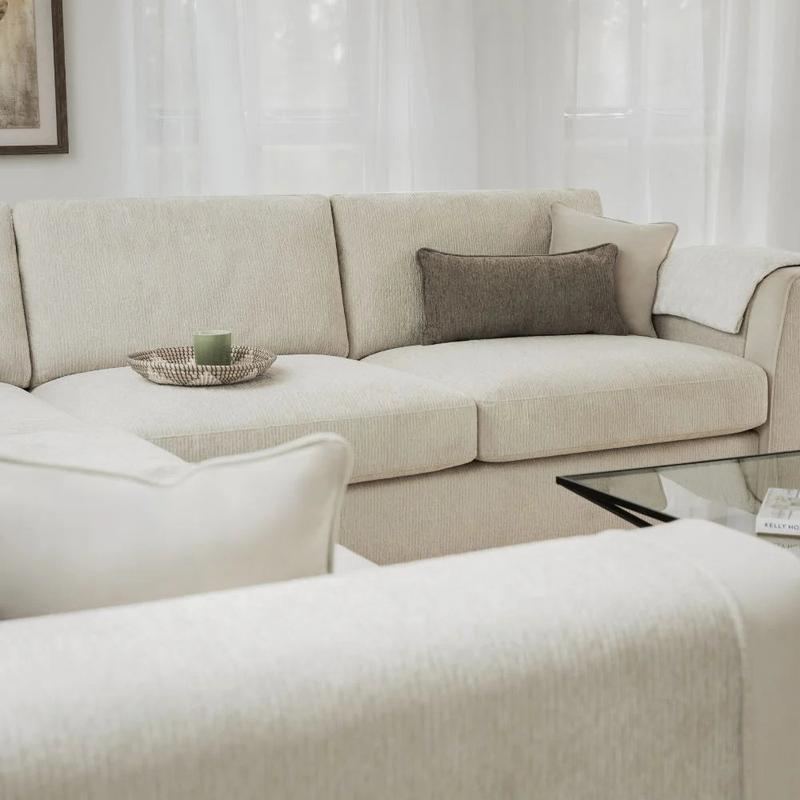 Naples   Large Corner Sofa In Beige