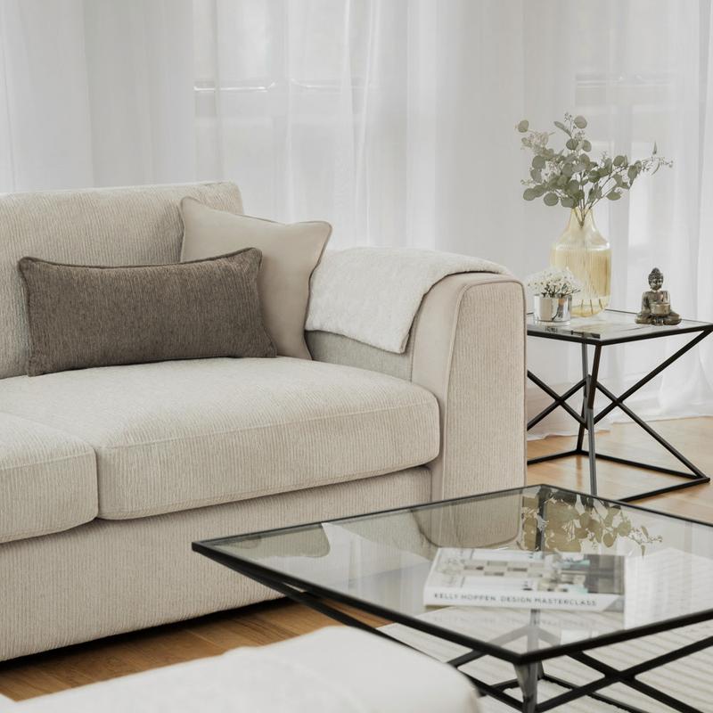Naples   Large Corner Sofa In Beige