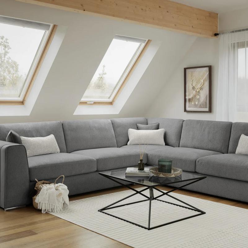 Naples Large Corner Sofa In Grey