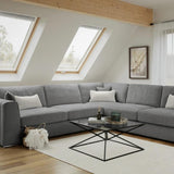 Naples Large Corner Sofa In Grey