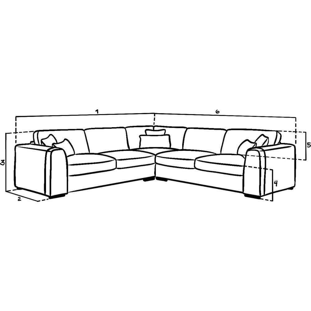 Naples Large Corner Sofa In Grey
