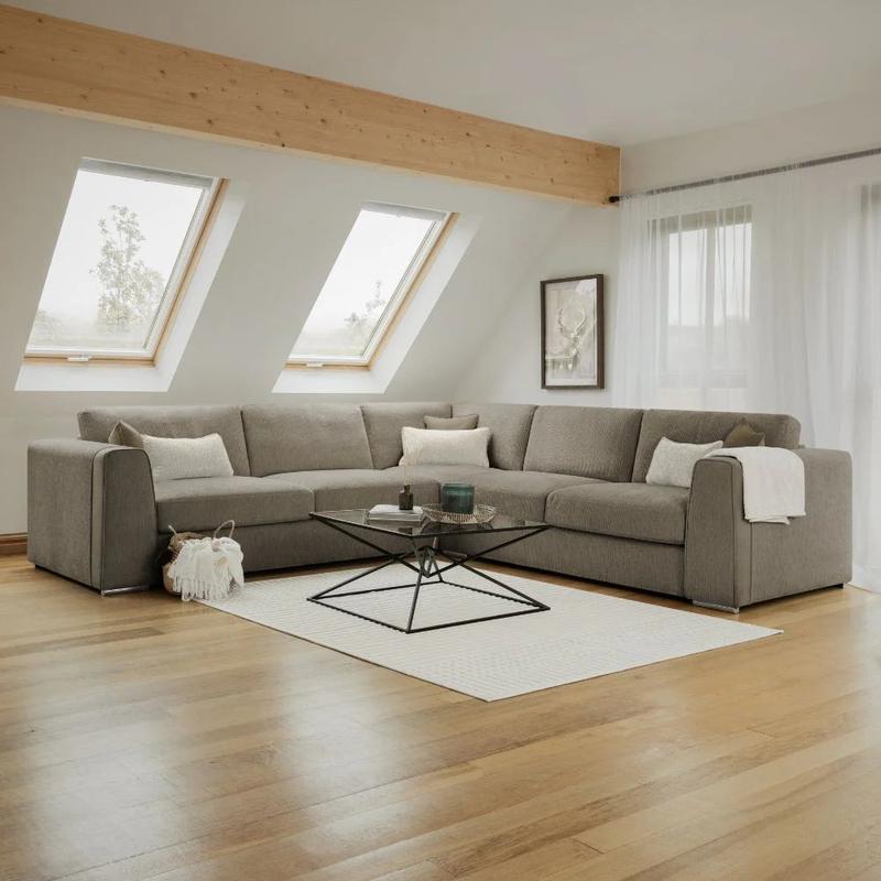 Naples Mocha Large Corner Sofa