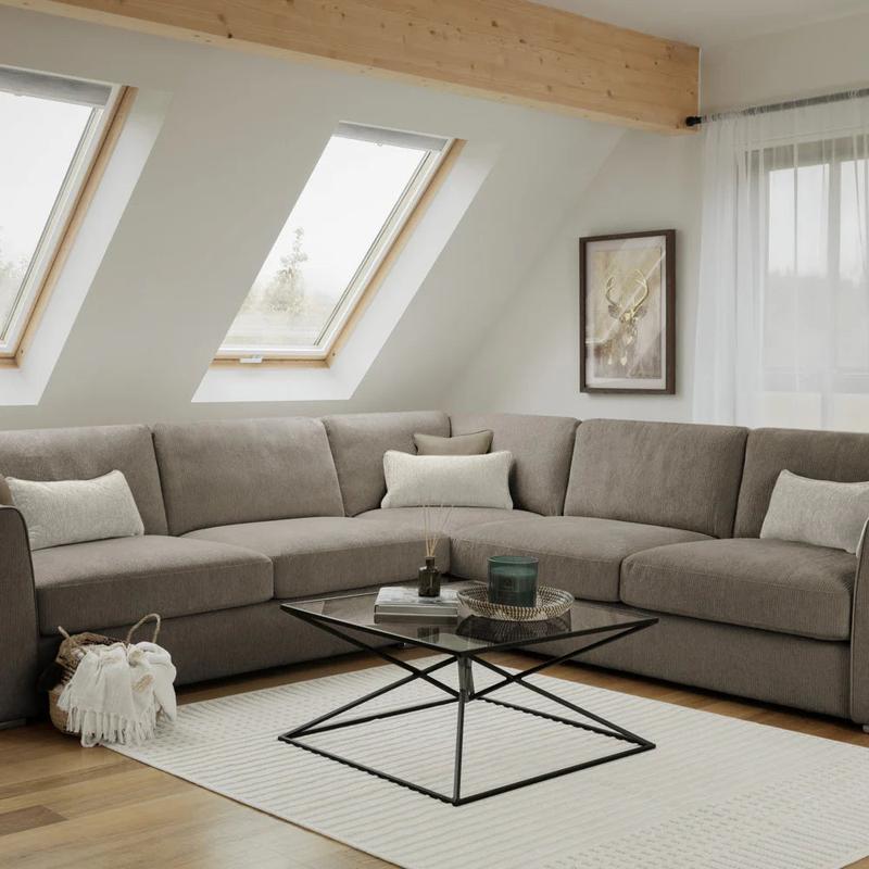 Naples Mocha Large Corner Sofa
