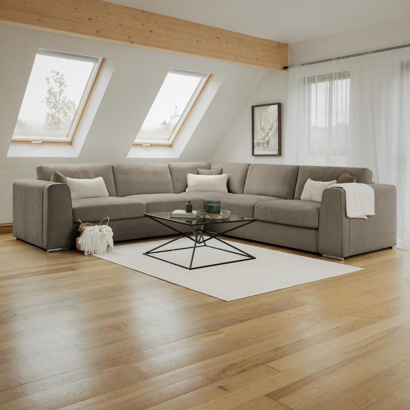 Naples Mocha Large Corner Sofa