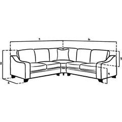 Nebraska Slate Large Corner Sofa