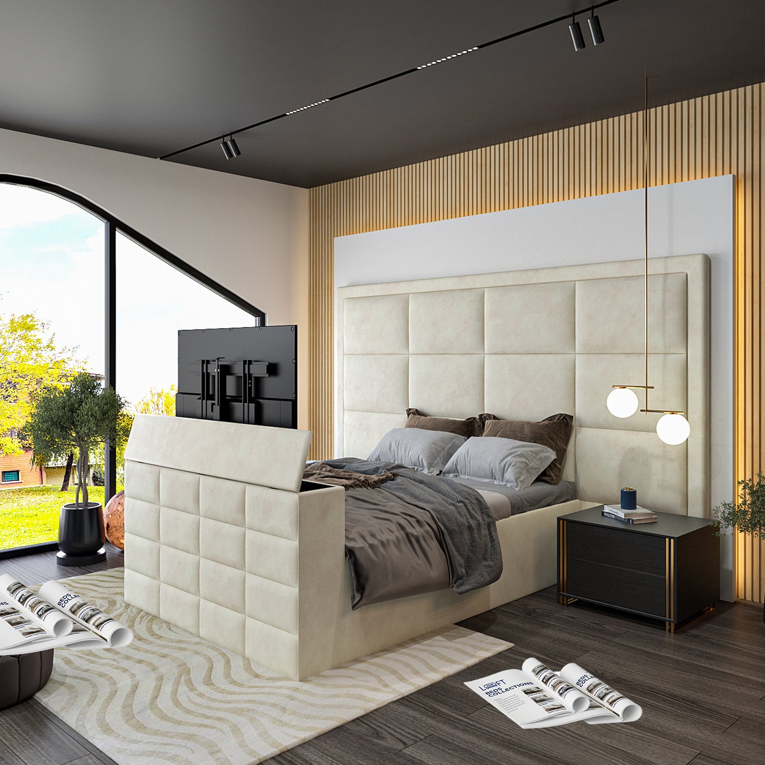 Lexington Upholstered TV Bed Frame