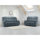 Novie Faux Fabric 3+2 Seater Sofa in Grey
