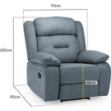 Novie Recliner Fabric Armchair in Grey