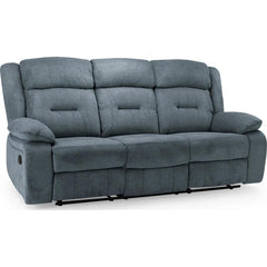Novie Recliner Fabric 3 Seater Sofa - Grey