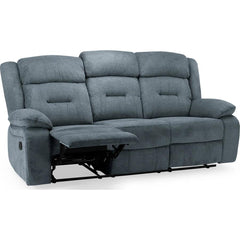 Novie Recliner Fabric 3 Seater Sofa - Grey
