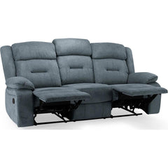 Novie Recliner Fabric 3 Seater Sofa - Grey